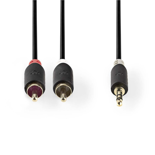 CABW22200AT50 Nedis Stereo Audiokabel 5m 3,5mm Klinken Stecker - 2x Cinch Stecker Produktbild Additional View 1 L