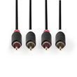 CABW24200AT50 Nedis Stereo Audiokabel 5m 2x Cinch Stecker auf 2x Cinch Stecker Produktbild Additional View 1 S