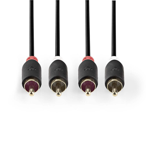 CABW24200AT50 Nedis Stereo Audiokabel 5m 2x Cinch Stecker auf 2x Cinch Stecker Produktbild Additional View 1 L