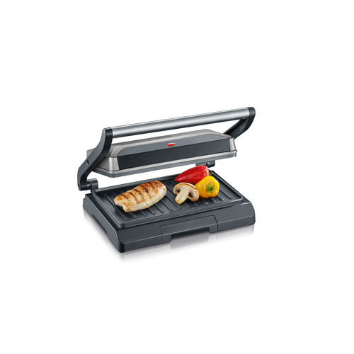 239400 Severin KG2394 Kompakt Multigrill 800W schwarz-silber B23xT14.5cm Produktbild Additional View 2 L