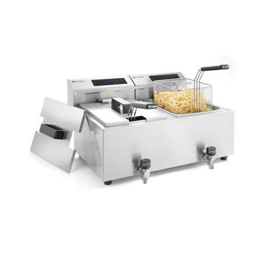 207376 Hendi Friteuse Mastercook digital 2x8L mit Ablasshahn, 2x3500 W Produktbild Additional View 2 L