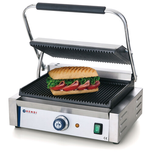 263655 Hendi Kontaktgriller Panini, oben und unten gerillt, 2200 W, 230 V Produktbild Additional View 3 L