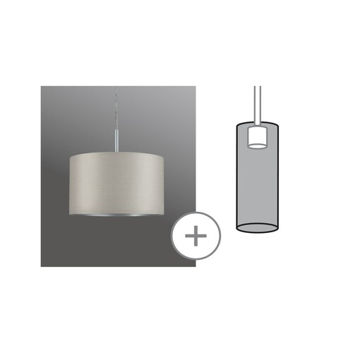 60352 Paulmann DecoSystems Schirm Tessa max 50W Hellgrau Stoff Produktbild Additional View 4 L