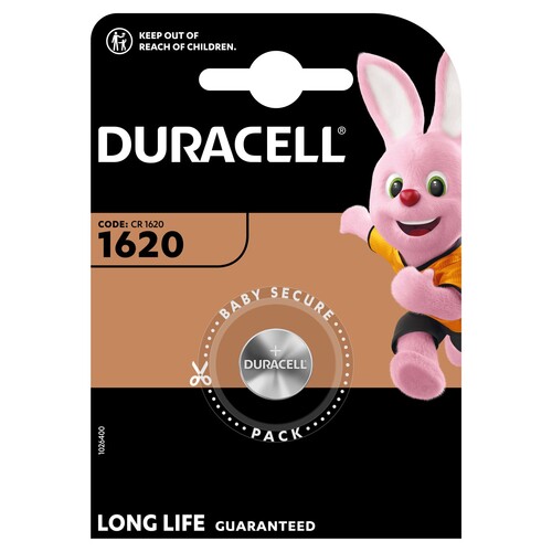 030367 DURACELL 1620/B1 KNOPFZELLE (1 STK.BL) 3V LITHIUM-SPEZIALBATTERIE Produktbild Front View L