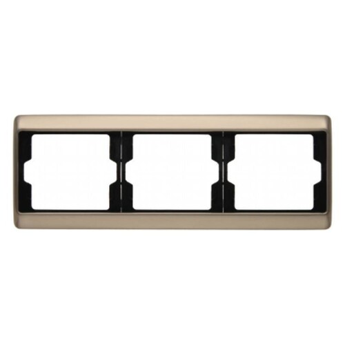 13740001 BERKER RAHMEN 3-FACH WAAGRECHT ARSYS HELLBRONZE Produktbild Front View L