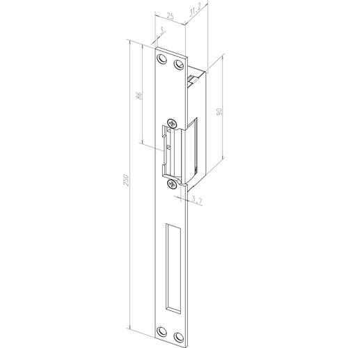 24E-02135D11 FUSS 24 E HZ 6-12V TÜRÖFF. M. ARRETIERUNG U. ENTRIEGELUNG Produktbild Front View L