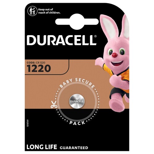 030305 DURACELL 1220/B1 KNOPFZELLE (1 STK.BL) 3V LITHIUM-SPEZIALBATTERIE Produktbild Front View L