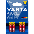 04703101404 Varta LONGLIFE Max Power (4Stk.-Bli.) Micro Batterie LR03, MN2400 Produktbild