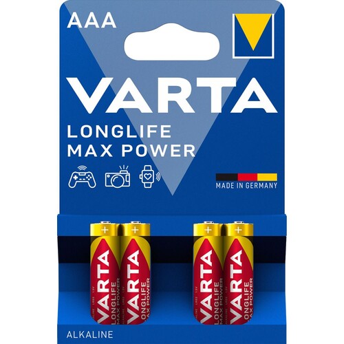 04703101404 VARTA LONGLIFE Max Power Batterie AAA Micro (4STK.-BL.) Produktbild Front View L