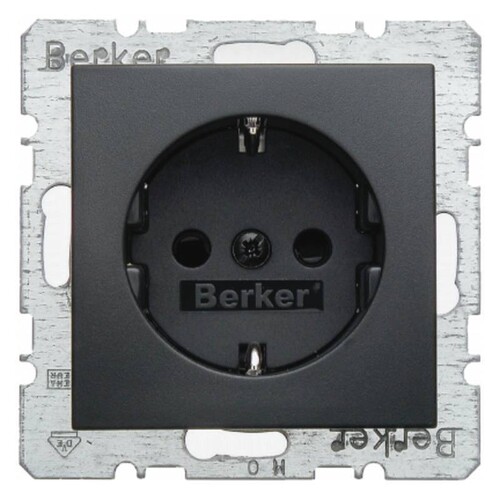 47231606 BERKER SCHUKO-STECKDOSE M. SHUTTER S.1/B.3/B.7 ANTHRAZIT Produktbild