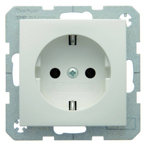 47431909 BERKER SCHUKO-STECKDOSE B1/S1 POLARWEISS Produktbild Front View L