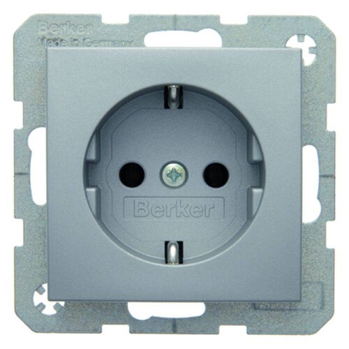 47431404 BERKER SCHUKO-STECKDOSE S1 ALU Produktbild Front View L