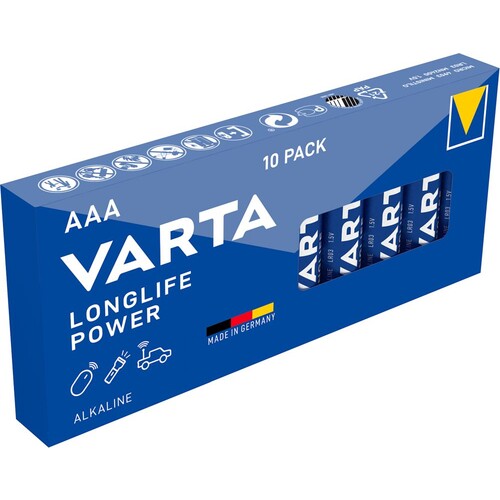 04903121111 VARTA LONGLIFE Power Micro AAA Value Pack(10STK.LOSE/PKG.) Batterie Produktbild Front View L