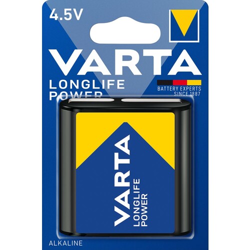 04912121411 Varta LONGLIFE Power 4,5V (1Stk.-Bli.) Flachbatterie 3LR12, MN1203 Produktbild Front View L