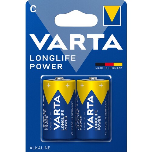 04914121412 VARTA LONGLIFE Power C (2STK.-BL.) Baby Batterie LR14, MN1400 Produktbild Front View L