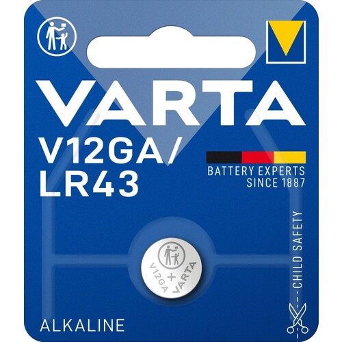 04278101401 VARTA ELECTRONICS V12GA/LR43 (1STK.-BL.) BL.)Knopfzellenbatterie 1,5V Produktbild