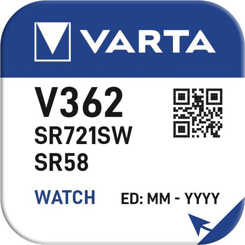 00362101111 VARTA WATCH V362 (1STK.-BL.) Knopfzellenbatterie 1,55V Produktbild