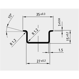 88233501 ELECTRO TERMINAL SSV 35/1,5 PROFILSCHIENE HOCH UNG Produktbild