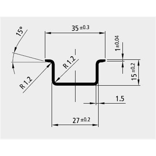 88233501 ELECTRO TERMINAL SSV 35/1,5 PROFILSCHIENE HOCH UNG Produktbild Front View L