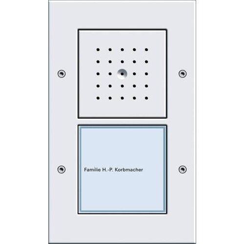 126666 GIRA TÜRSTATION AP M. LS+ RUFTASTER 1-FACH REINWEISS Produktbild Front View L