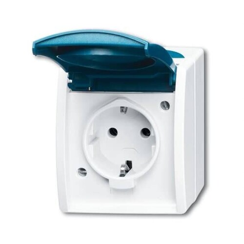 20 EW-53 BUSCH-JAEGER SCHUKO-STECKDOSE FR AP OCEAN IP44 Produktbild Front View L