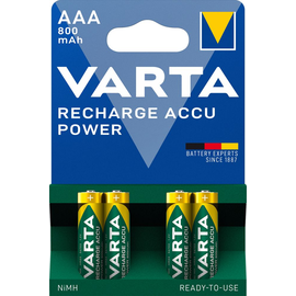 56703101404 VARTA RECHARGE ACCU Power (4STK.-BL.)800mAh Micro AAA Produktbild