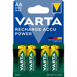 56706101404 Varta RECHARGE ACCU Power (4Stk.-Bl.) 2100mAh Akku Mignon AA HR6 Produktbild