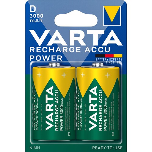 56720101402 VARTA RECHARGE ACCU Power D (2STK.-BL.)3000mAh Mono Produktbild Front View L