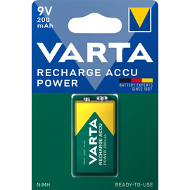 56722101401 VARTA RECHARGE ACCU Power 9V (1STK.-BL.)200mAh 9V E-Block Produktbild