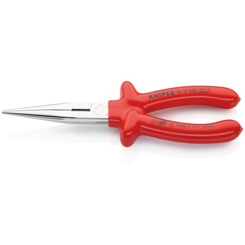 2617200 KNIPEX FLACHRUNDZANGE M.SCHNEIDE LANG 200MM VDE 1000V GETAUCHT Produktbild