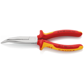 2626200 KNIPEX FLACHRUNDZANGE M.SCHNEIDE LANG GEBOGEN 200MM  VDE 1000V Produktbild