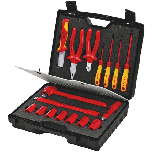 989911 KNIPEX KOMPACKKOFFER 17TLG. MIT VDE SICHERHEITSWERKZEUG Produktbild