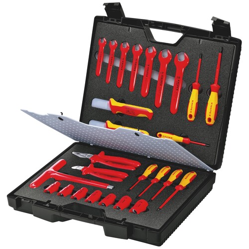 989912 KNIPEX STANDARDKOFFER 26TLG.MIT VDE SICHERHEITSWERKZEUG Produktbild