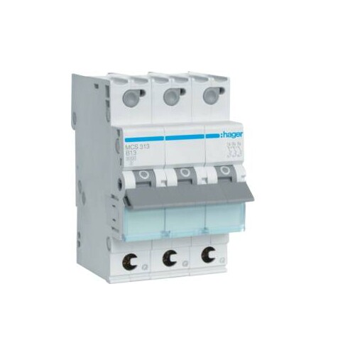 MCS313 HAGER 13/3/C LEITUNGSSCHUTZSCH. 3TE 6KA QUICK CONNECT Produktbild Front View L