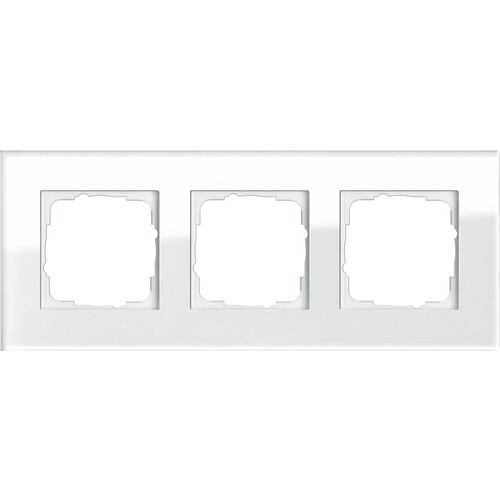 21312 GIRA RAHMEN 3-FACH ESPRIT GLAS WEISS Produktbild Front View L