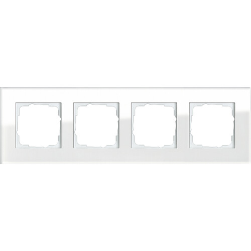 021412 GIRA RAHMEN 4-FACH ESPRIT GLAS WEISS Produktbild Front View L