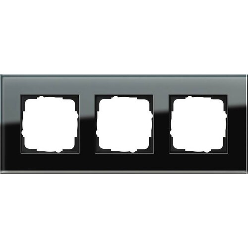 21305 GIRA RAHMEN 3-FACH ESPRIT GLAS SCHWARZ Produktbild Front View L