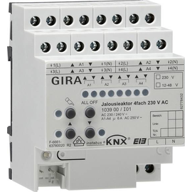 103900 GIRA KNX JALOUSIEAKTOR 4-FACH 230V AC REG 4TE M. HB Produktbild