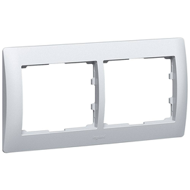 771302 LEGRAND RAHMEN 2-FACH WAAGRECHT GALEA SOFT ALUMINIUM Produktbild