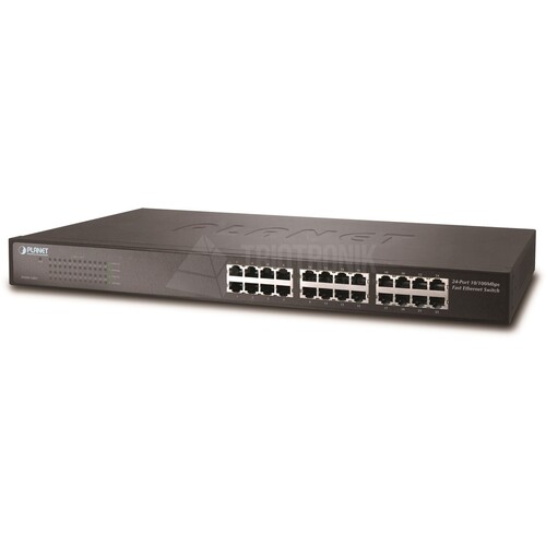 FNSW-2401 PLANET ETHERNET SWITCH 24 X10/ 100 MBPS  110-240VAC 19Zoll Produktbild Front View L