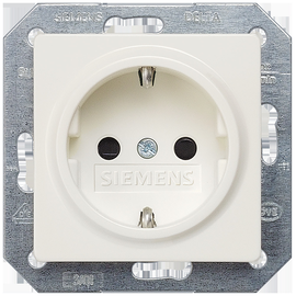 5UB1518 SIEMENS SCHUKO-STECKDOSE M. SHUTTER I-SYSTEM TITANWEISS Produktbild front M
