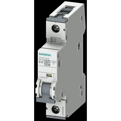 5SY6116-6 SIEMENS LS-SCHALTER B, 16A 1POLIG 6KA Produktbild