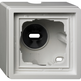 61112 GIRA AP-GEHÄUSE M. RAHMEN 1-FACH FLÄCHE REINWEISS GLÄNZEND Produktbild front M