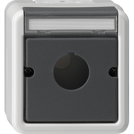 27230 GIRA ABDECKUNG+TRAGRING GERÄTE MIT 22, 5 MM WG AUFPUTZ GRAU Produktbild front M