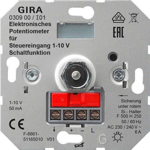 30900 GIRA POTENTIOMETER 1-10V SCHALTFUNKTION EINSATZ Produktbild Front View L