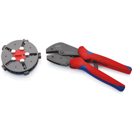 973302 KNIPEX MULTI CRIMPZANGE M. 5 EINSÄTZEN IM RUNDMAGAZIN Produktbild