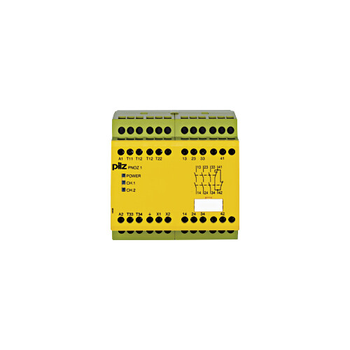 775650 PILZ PNOZ1 NOT-AUS SCHALTG.SCH. TÜRW. 230-240VAC 3S/1Ö Produktbild Front View L