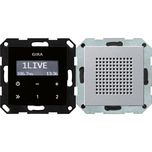 228026 GIRA UP RADIO RDS SYSTEM 55 ALU Produktbild Front View L