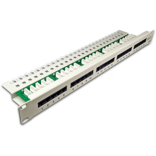 PANEL TEL 25 WIREWIN 19Zoll TELEFON PATCH-PANEEL 1HE 25-PORT LSA+ Produktbild Front View L