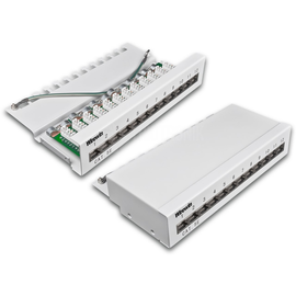 DVP-TRIO-K5E 12 WIREWIN AP PATCHPANEEL CAT5E 12-PORT GESCHIRMT HELLGRAU Produktbild